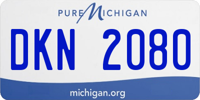 MI license plate DKN2080
