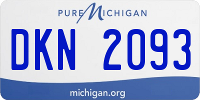 MI license plate DKN2093