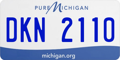 MI license plate DKN2110