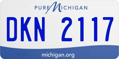 MI license plate DKN2117