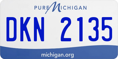 MI license plate DKN2135