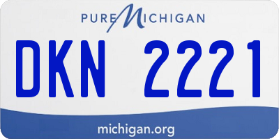 MI license plate DKN2221