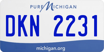 MI license plate DKN2231