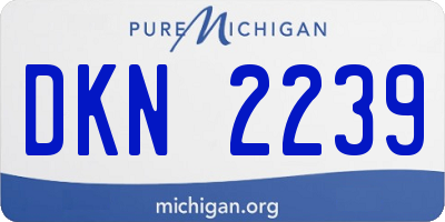 MI license plate DKN2239