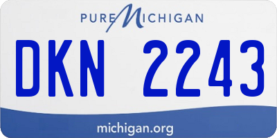 MI license plate DKN2243