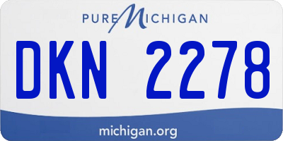 MI license plate DKN2278