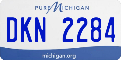 MI license plate DKN2284