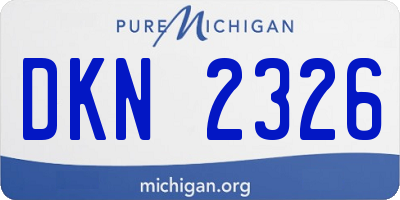 MI license plate DKN2326