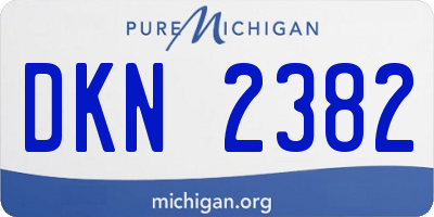 MI license plate DKN2382