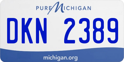 MI license plate DKN2389