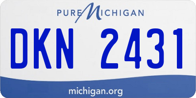 MI license plate DKN2431