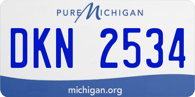 MI license plate DKN2534