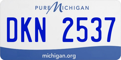 MI license plate DKN2537