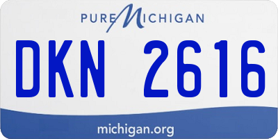 MI license plate DKN2616