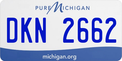 MI license plate DKN2662