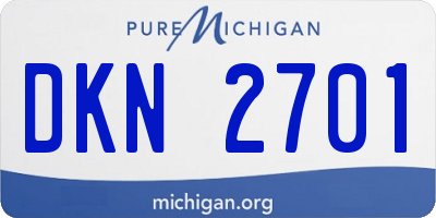 MI license plate DKN2701
