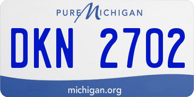 MI license plate DKN2702