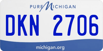 MI license plate DKN2706