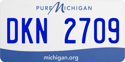 MI license plate DKN2709