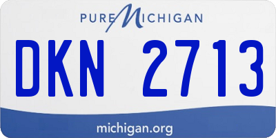 MI license plate DKN2713