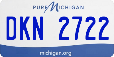 MI license plate DKN2722