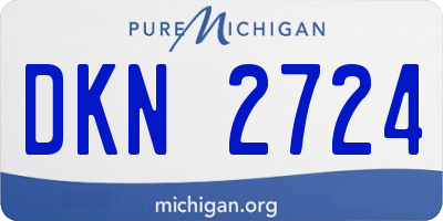 MI license plate DKN2724