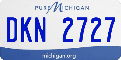 MI license plate DKN2727