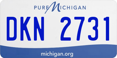 MI license plate DKN2731
