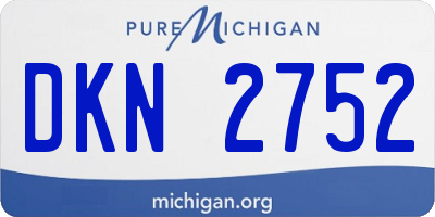 MI license plate DKN2752