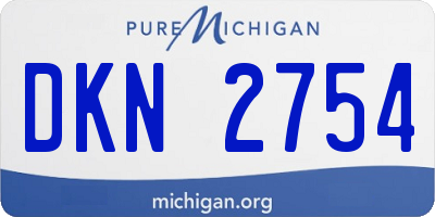 MI license plate DKN2754