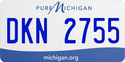 MI license plate DKN2755