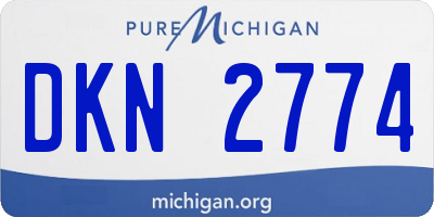 MI license plate DKN2774