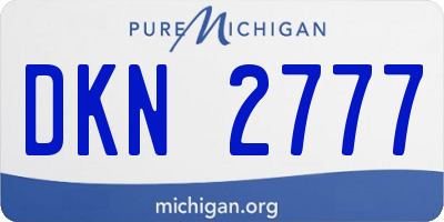 MI license plate DKN2777