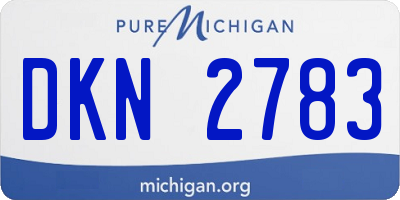 MI license plate DKN2783