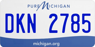 MI license plate DKN2785
