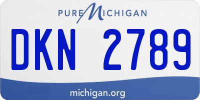 MI license plate DKN2789