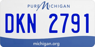 MI license plate DKN2791