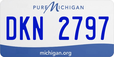 MI license plate DKN2797