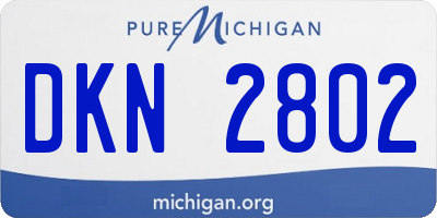 MI license plate DKN2802