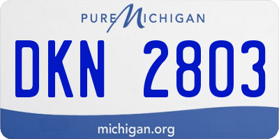 MI license plate DKN2803