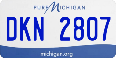 MI license plate DKN2807