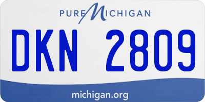 MI license plate DKN2809