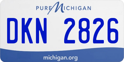 MI license plate DKN2826