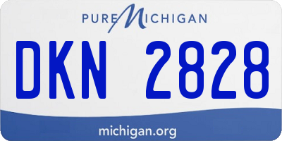 MI license plate DKN2828