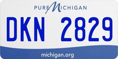 MI license plate DKN2829