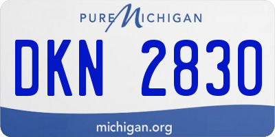MI license plate DKN2830