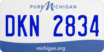 MI license plate DKN2834