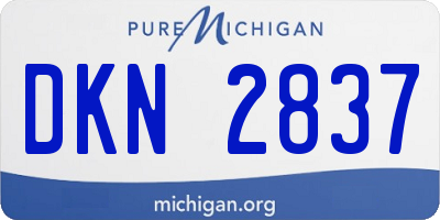 MI license plate DKN2837