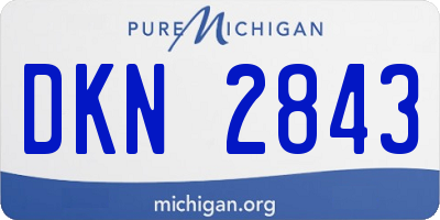 MI license plate DKN2843