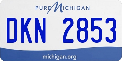 MI license plate DKN2853